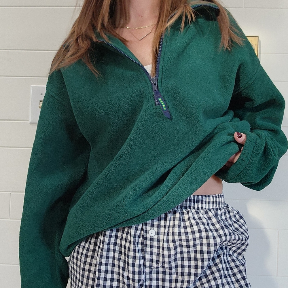Green Half-Zip Pullover